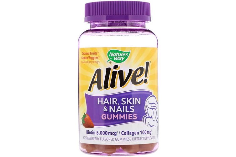 Picture of Natures Way 406784 Alive Hair Skin Nail Gummies - 60 Piece