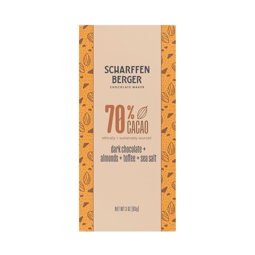 Picture of Scharffen Berger 2207909 3 oz Almond Toffee Chocolate Bar - Pack of 12