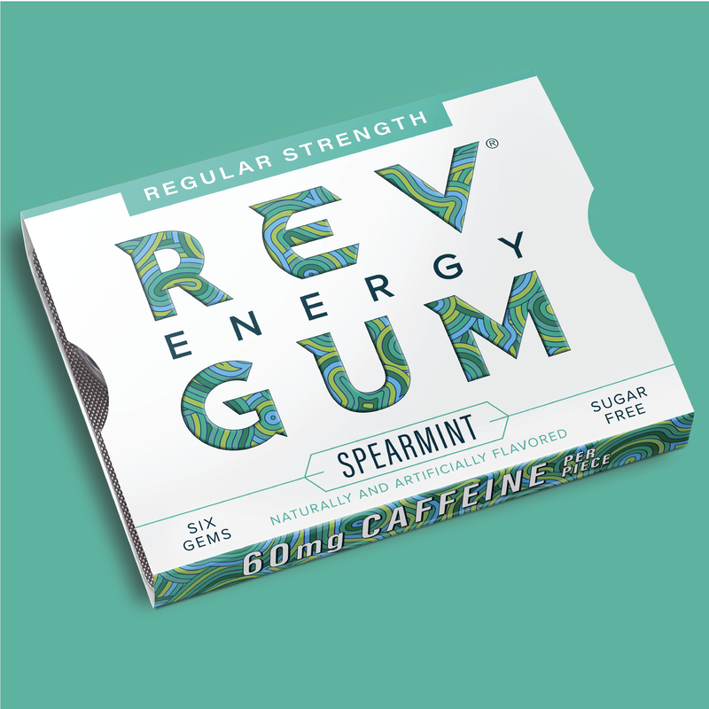 Picture of REV Gum 2304285 Spearmint Regular Strength Energy Gum - 6 Piece - Pack of 12