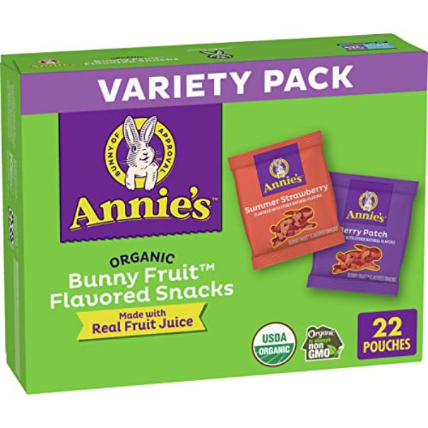 Picture of Annies Homegrown 2302418 15.4 oz Organic Bunny Variety Pack Fruit Snacks - 22 Piece - Pack of 6
