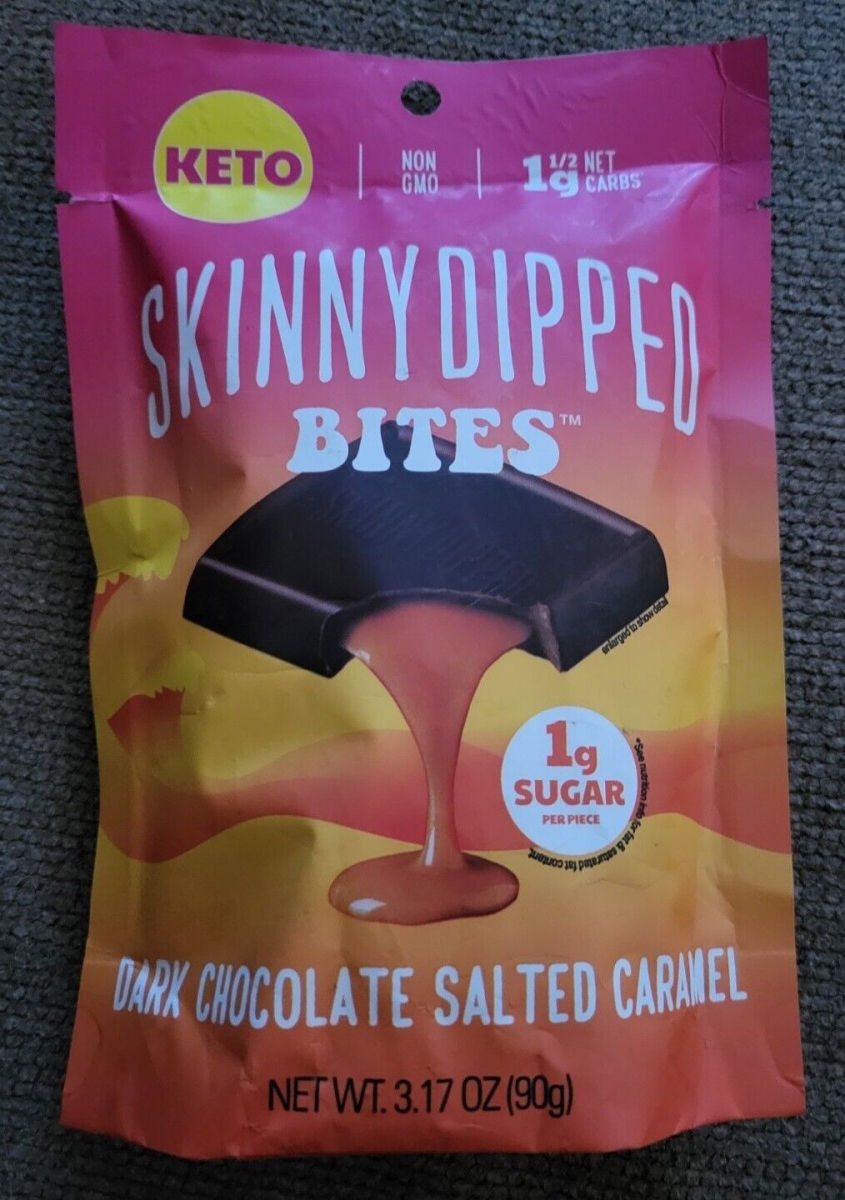 2202392 3.17 oz Salted Caramel Bites Dark Chocolate - Pack of 10 -  SKINNY DIPPED