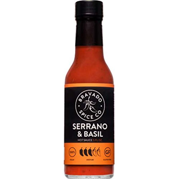 Picture of Bravado Spice 350604 5 fl oz Serrano & Basil Hot Sauce - Pack of 6