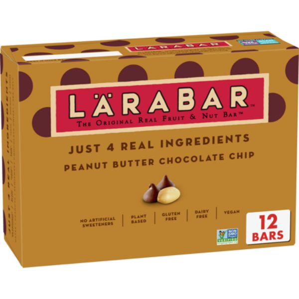 Picture of Larabar 385386 19.2 oz Peanut Butter Chocolate Chips Snack Bar - 12 per Pack - Pack of 6