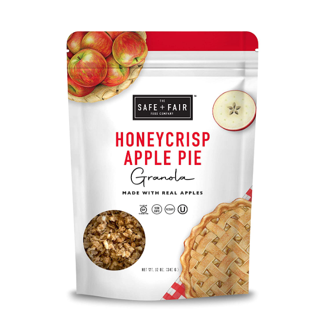 Picture of The Safe & Fair Food 376899 12 oz Honey Crisp Apple Granola - Pack of 6