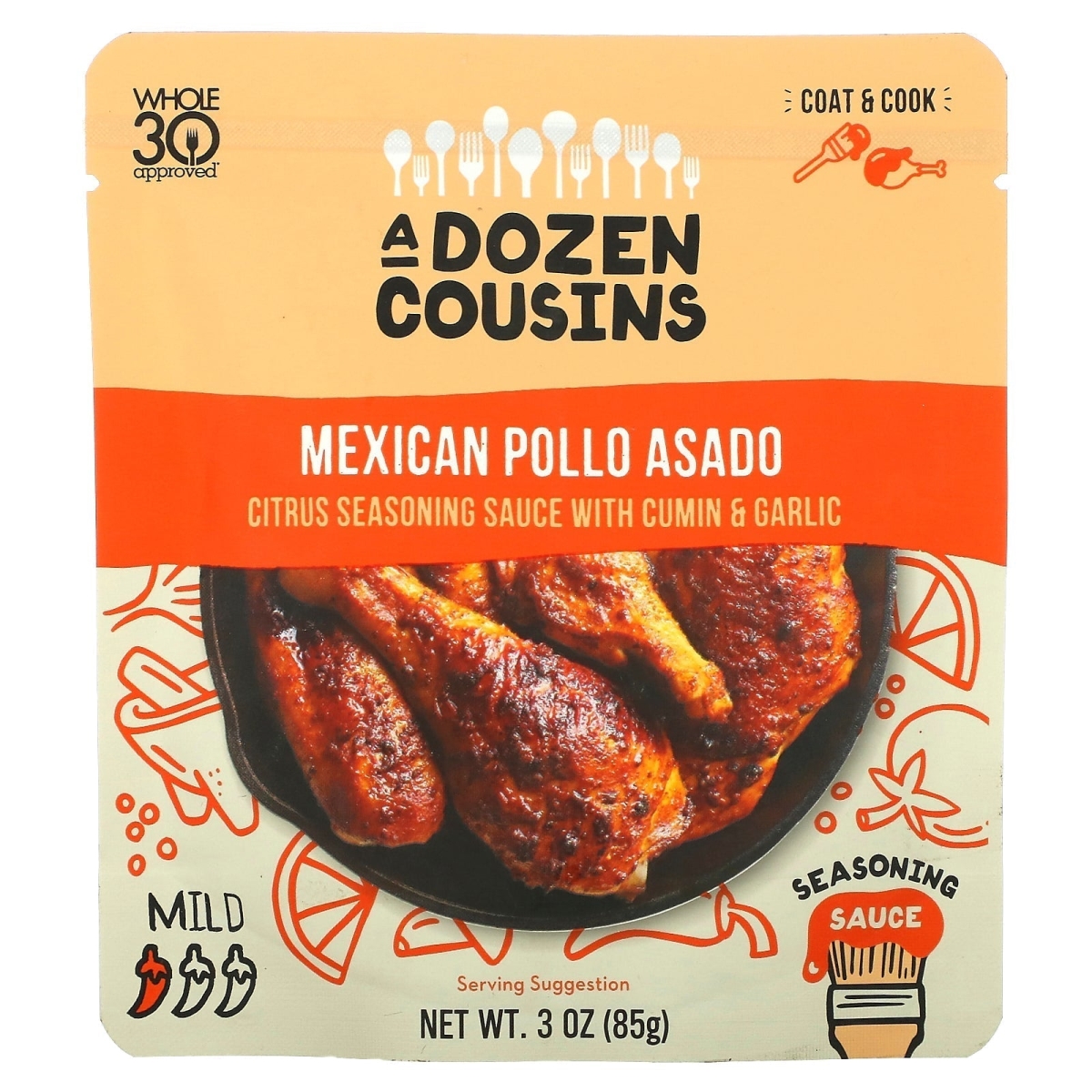 Picture of A Dozen Cousins 395963 3 oz Pollo Asado Seasoning Sauce - Pack of 10