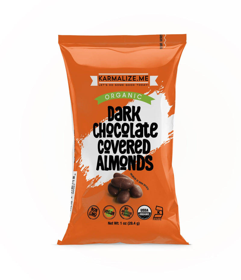 Picture of Karmalize.Me 407372 1 oz Organic Dark Chocolate Covered Almonds&#44; Pack of 24