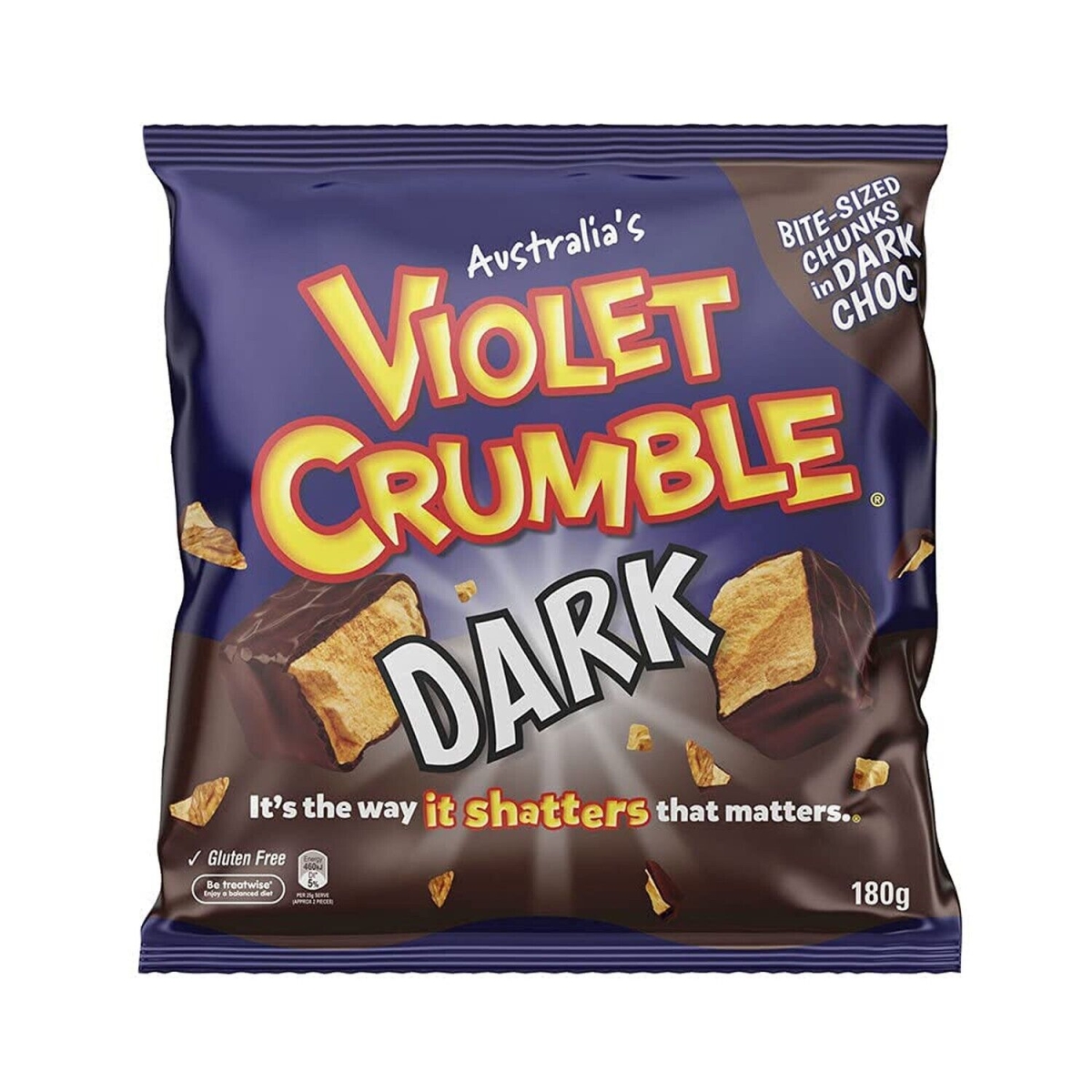 Picture of Violet Crumble 2203454 6 oz Dark Chocolate Honeycomb Candy Chunks&#44; Pack of 8