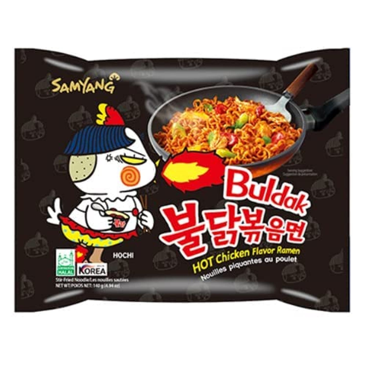 Picture of Samyang 381368 24.5 oz Original Spicy Chicken Roasted Ramen Noodles&#44; 5 per Pack - Pack of 8
