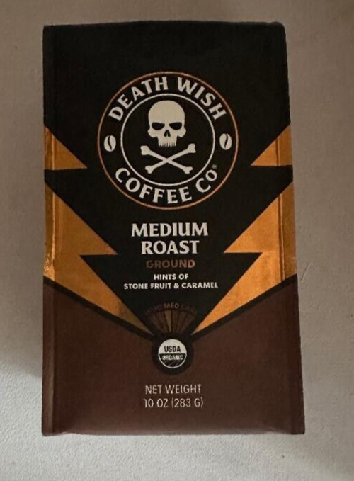 Picture of Death Wish Coffee 2301248 10 oz Medium Roast Ground Coffee - Pack of 6