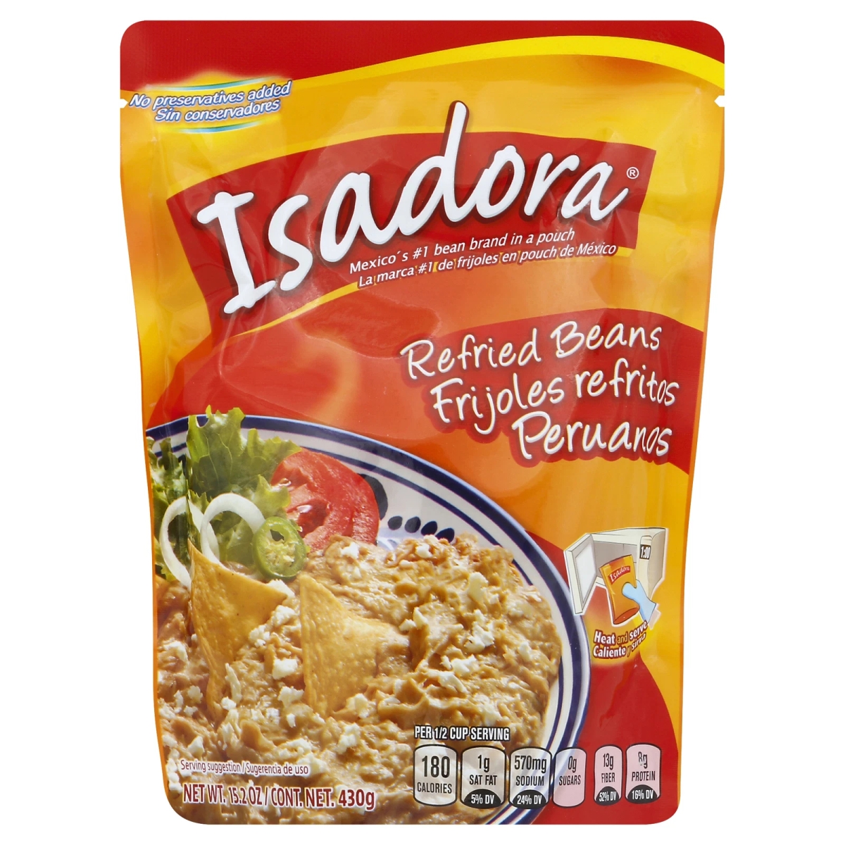 273372 15.2 oz Bean Refried Peruano - Pack of 8