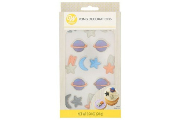 2309993 0.7 oz Planet Moon & Star Royal Icing Decorations - Case of 4