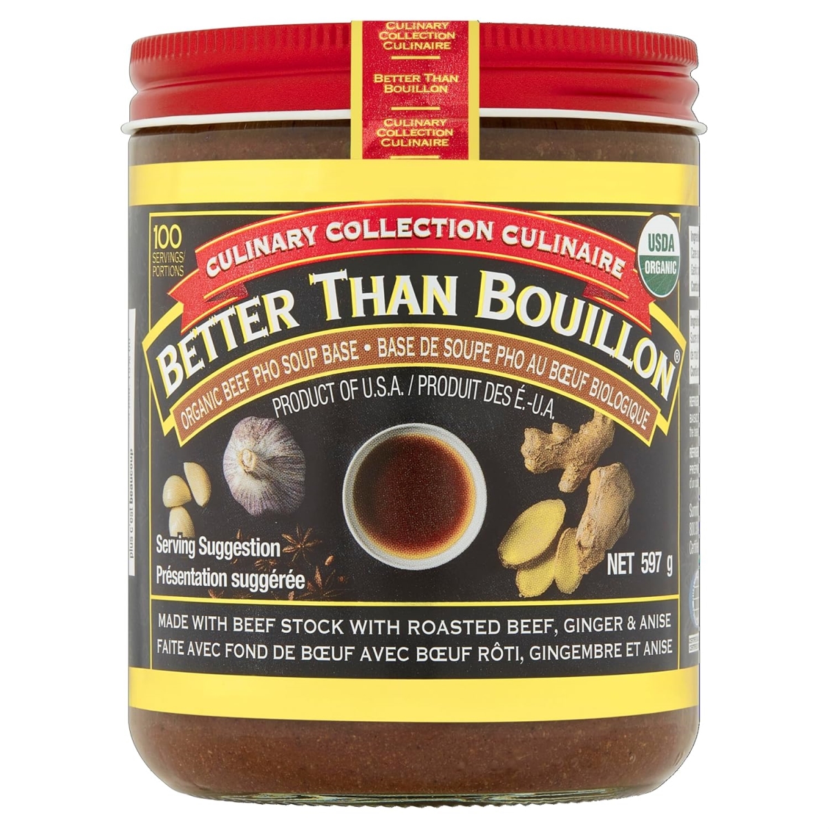 2423045 8 oz Organic Beef Pho Soup Base - Case of 6