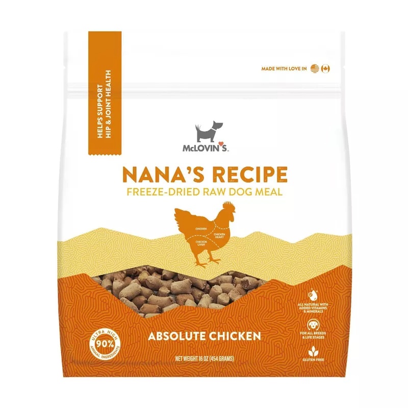2500596 16 oz Nanas Recipe Chicken Flavour Freeze Dried Dry Dog Food - Case of 6