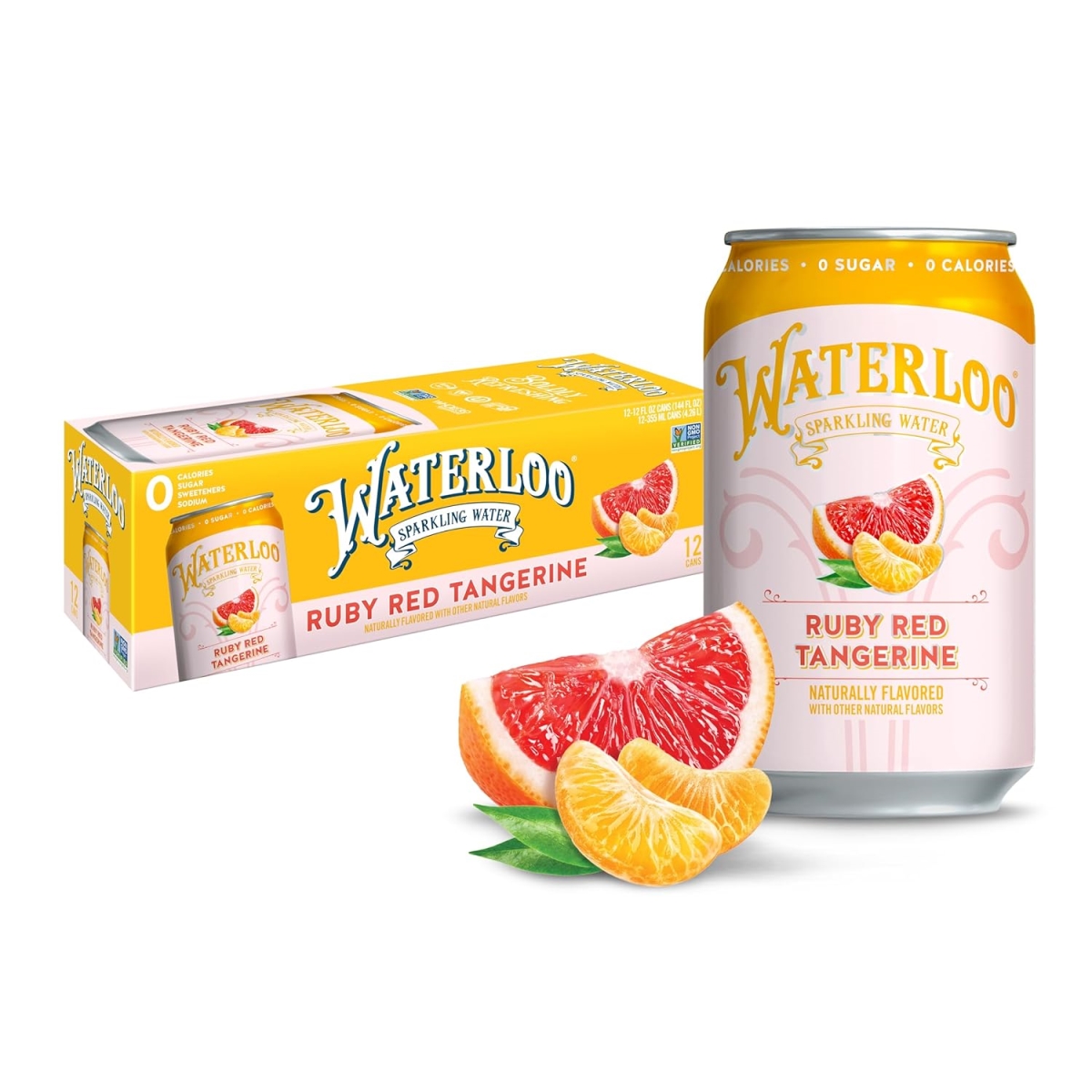 2421037 144 oz Ruby Red Tangerine Naturally Flavored Sparkling Water - Case of 2