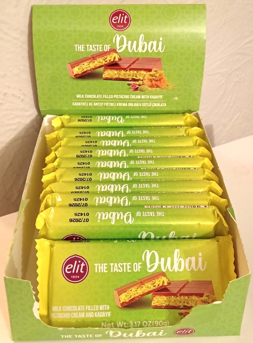 2500771 3.17 oz Best of the Best Dubai Pistachio Knafeh Chocolate Bar - Case of 24