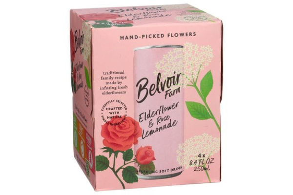 2201167 33.6 fl oz Fruit Farms Elderflower & Rose Lemonade Sparkling Soft Drink - Case of 6