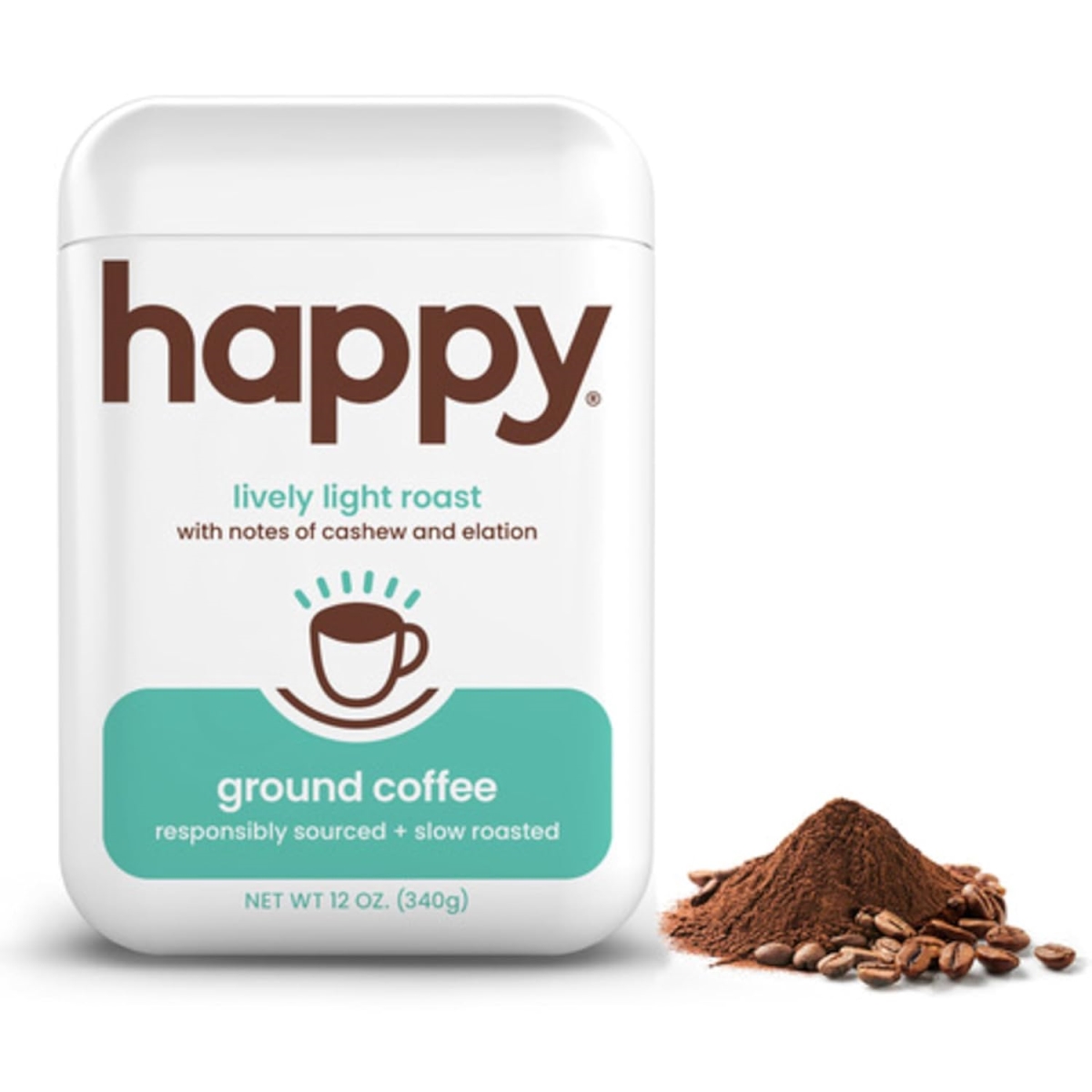 2319799 12 oz Happy Coffee Light Roast Ground Coffee - Case of 6