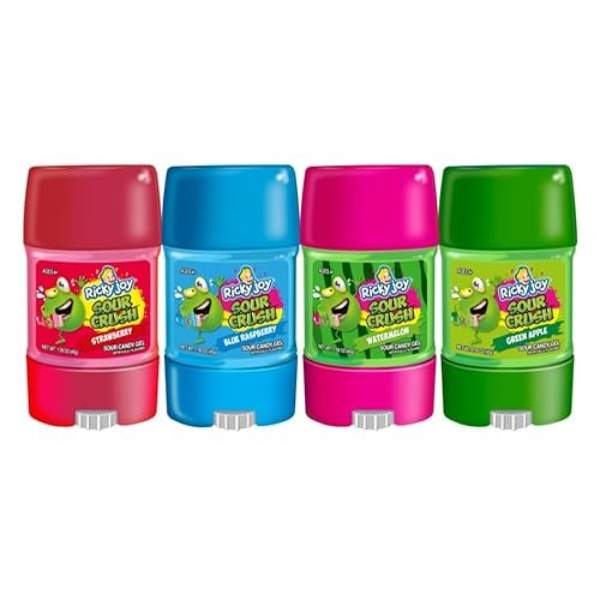 2413289 1.59 oz Sour Crush Gel Strawberry, Blue Raspberry, Watermelon & Green Apple Flavors the Deodorant Candy - Case of 12