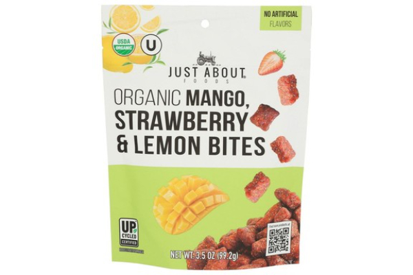 2413564 3.5 oz Organic Dried Mango Strawberry & Lemon Bites - Case of 6
