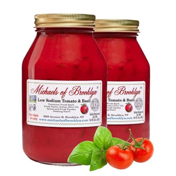 2303087 32 oz Low Sodium Tomatoes & Fresh Basil Pasta Sauce - Case of 6
