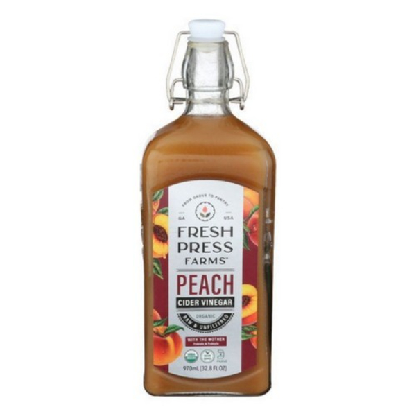 2308016 32.8 oz Organic Peach Cider Vinegar - Case of 6