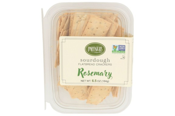 2409054 6.5 oz Rosemary Sourdough Flatbread Crackers - Case of 8