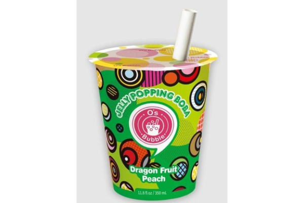 2419513 11.7 fl oz Dragon Fruit Peach Jelly Popping Boba - Case of 8