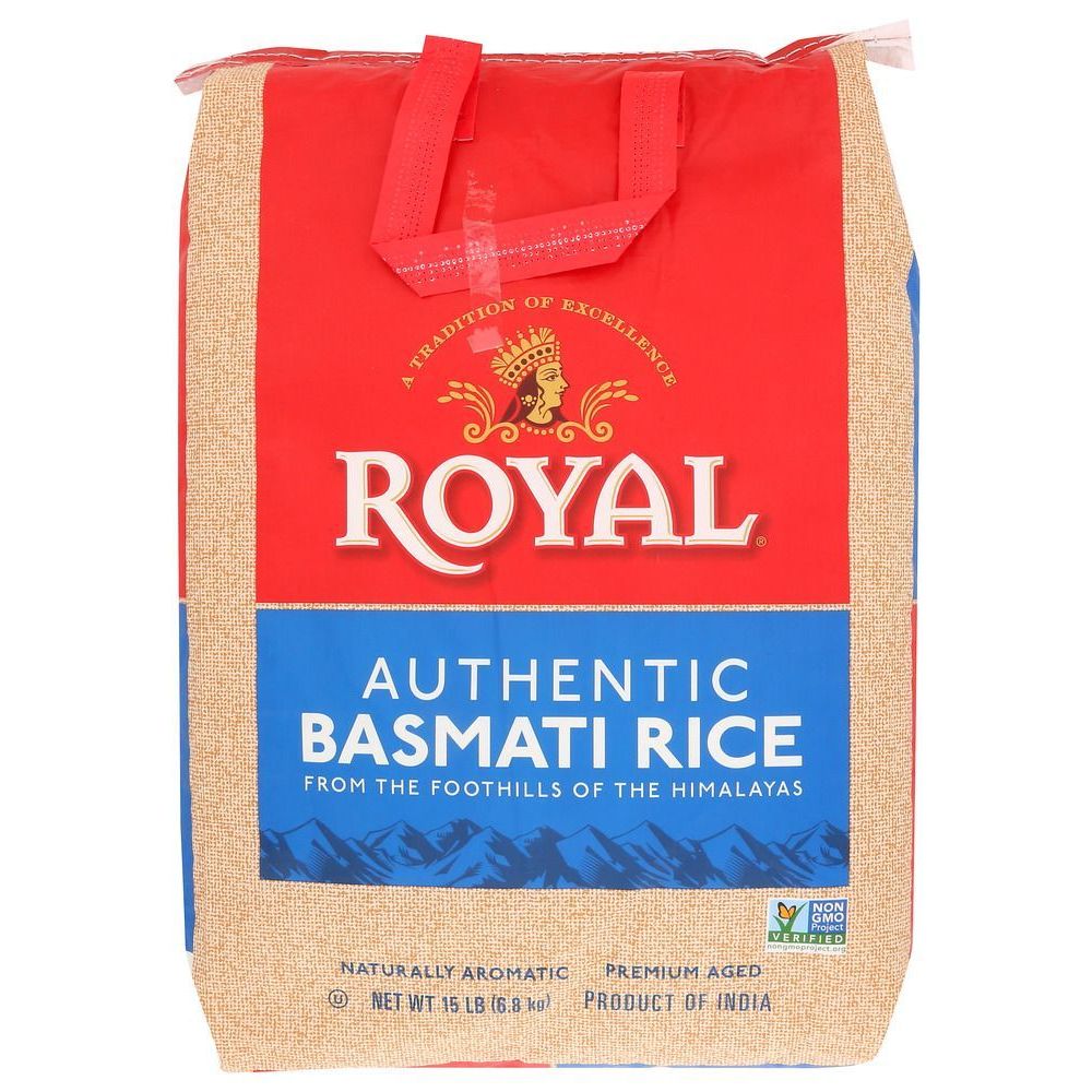 Royal 2414184 Authentic White Basmati Rice Poly Bag, 15 lbs