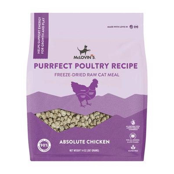 2500600 Freeze Dried Purrfect Poultry Chicken Recipe Cat Meals, 14 oz