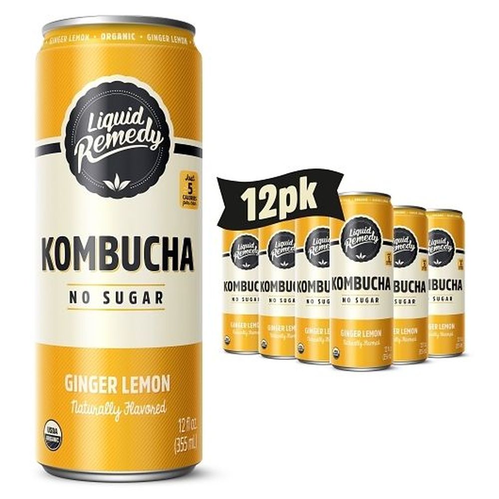 2412849 Ginger Lemon Kombucha Drink, 12 fl oz