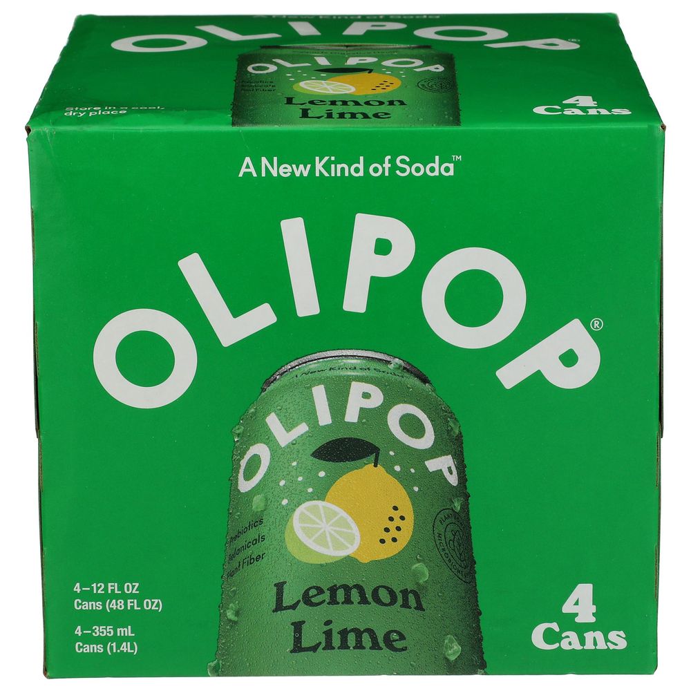 2419350 Lemon Lime Prebiotic Soda, 48 fl oz - Pack of 4