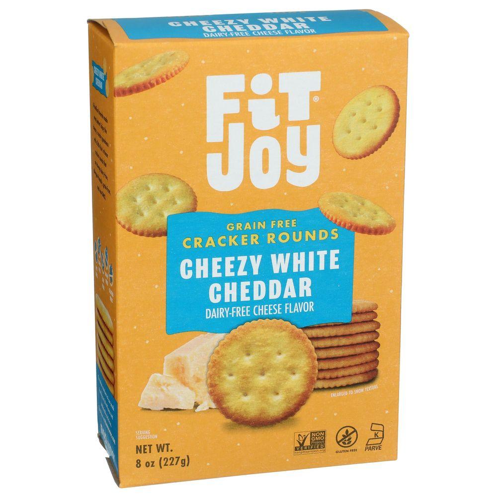 FitJoy 2305083 8 oz Grain Free Cheezy White Cheddar Cracker Rounds