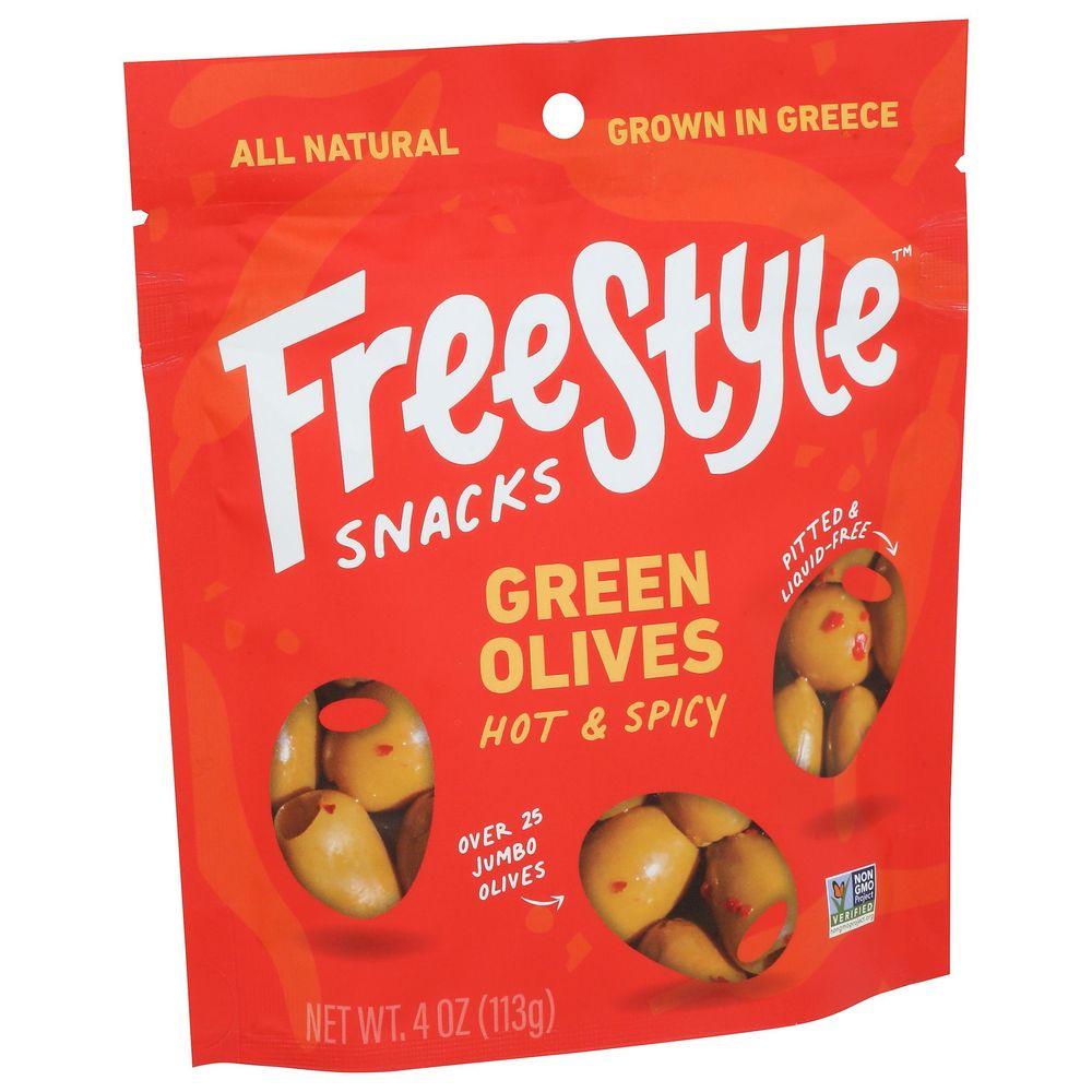399815 Hot & Spicy Green Olives, 4 oz
