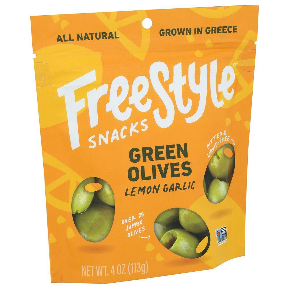 Freestyle, Lemon Garlic Green Olive Snacks, 4 oz | CVS