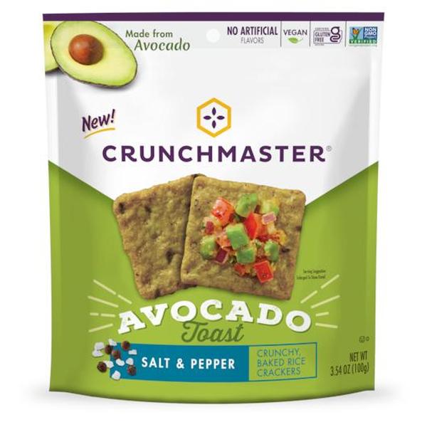Crunchmaster 398452 3.54 oz Salt & Pepper Avocado Toast Rice Crackers