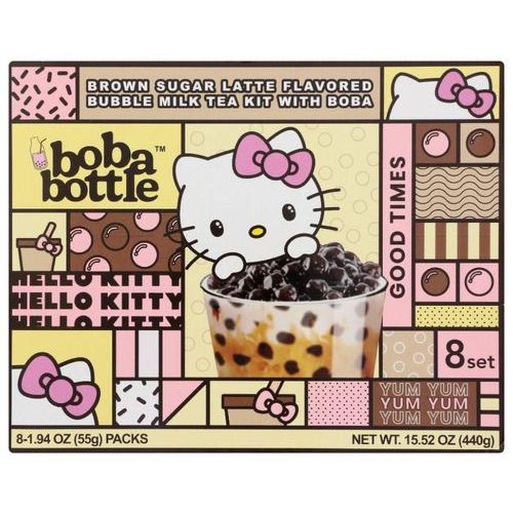 2204857 Hello Kitty Brown Sugar Latte Flavored Bubble Milk Tea Kit with Boba, 15.52 oz