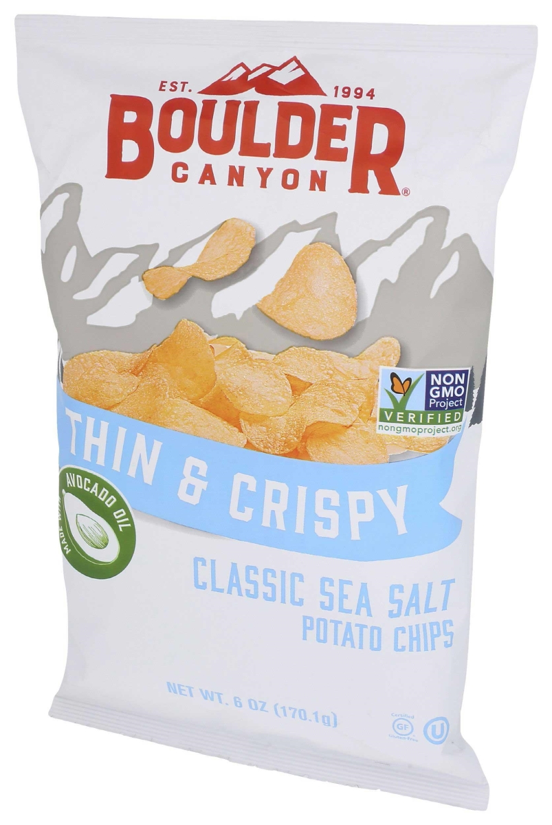 Boulder Canyon 368385 Thin & Crispy Classic Sea Salt Avocado Oil Potato Chips, 6 oz