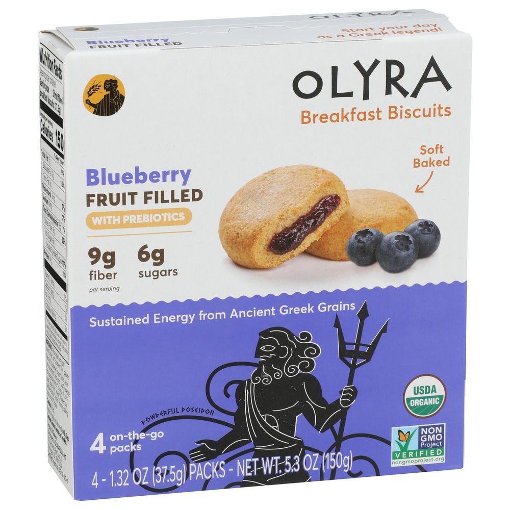 Olyra, Fruit & Grain Bars, Blueberry, 4 Packs, 1.32 oz (37.5 g) Each