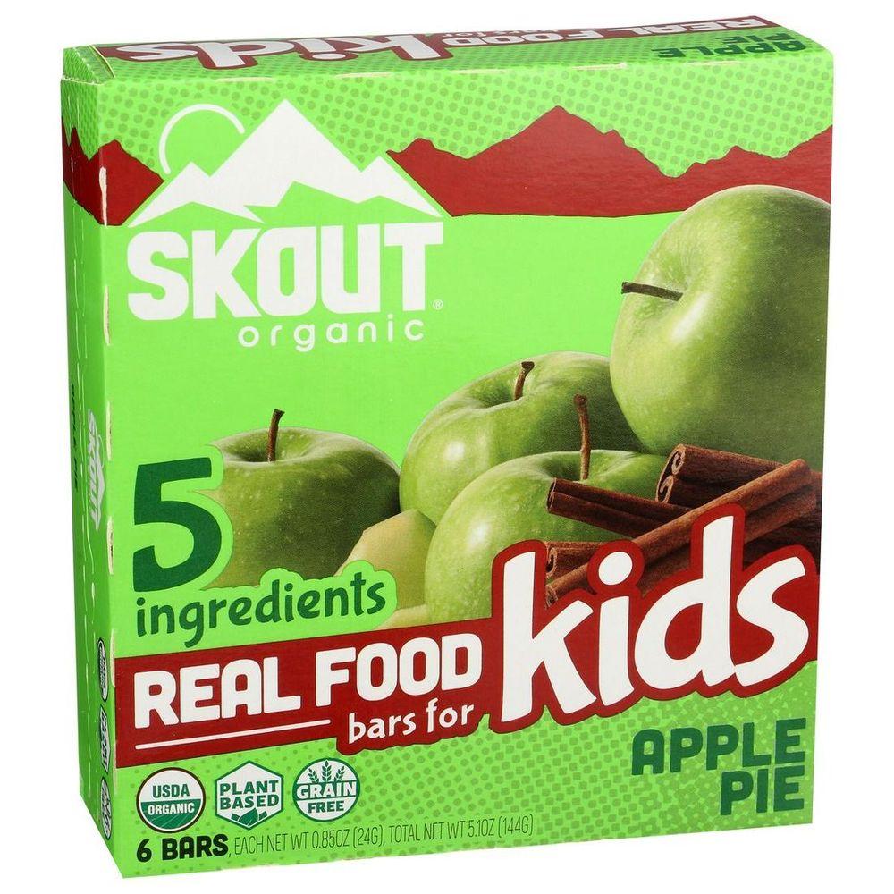 Skout Organic, Kids Snack Bars, Apple Pie, 6 Bars, 0.85 oz (24 g) Each