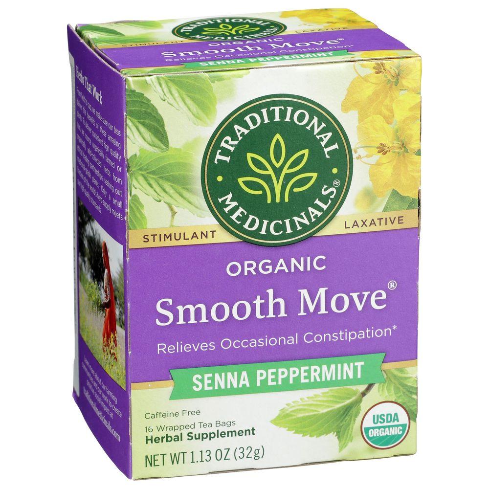 606564 Organic Smooth Move Senna Peppermint Herbal Tea, 16 Tea Bags