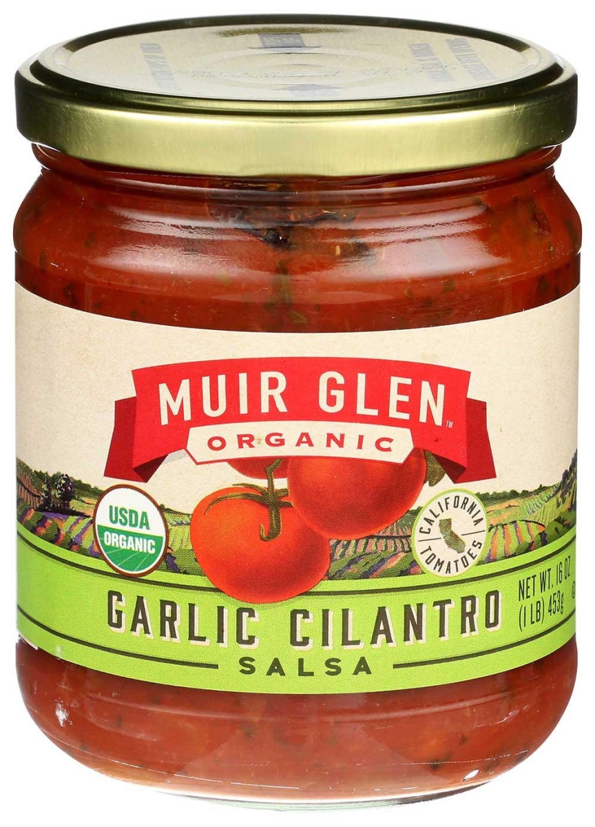 Muir Glen 28455 16 oz Organic Medium Garlic Cilantro Salsa