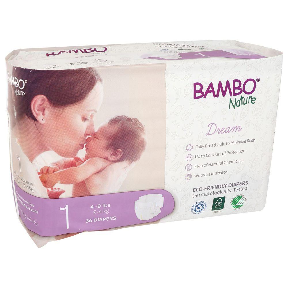 LL Medico Bambo Nature Dream Size 1 Eco-Friendly Diapers - Pack of 36