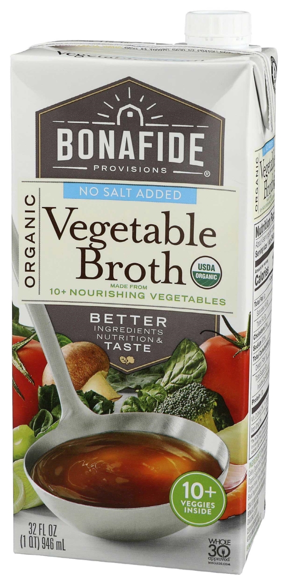 385169 Organic No Salt Added Vegetable Broth, 32 oz