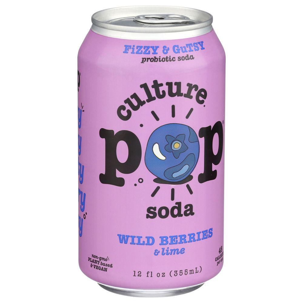 395864 Wild Berries Basil & Lime Probiotic Soda, 12 oz