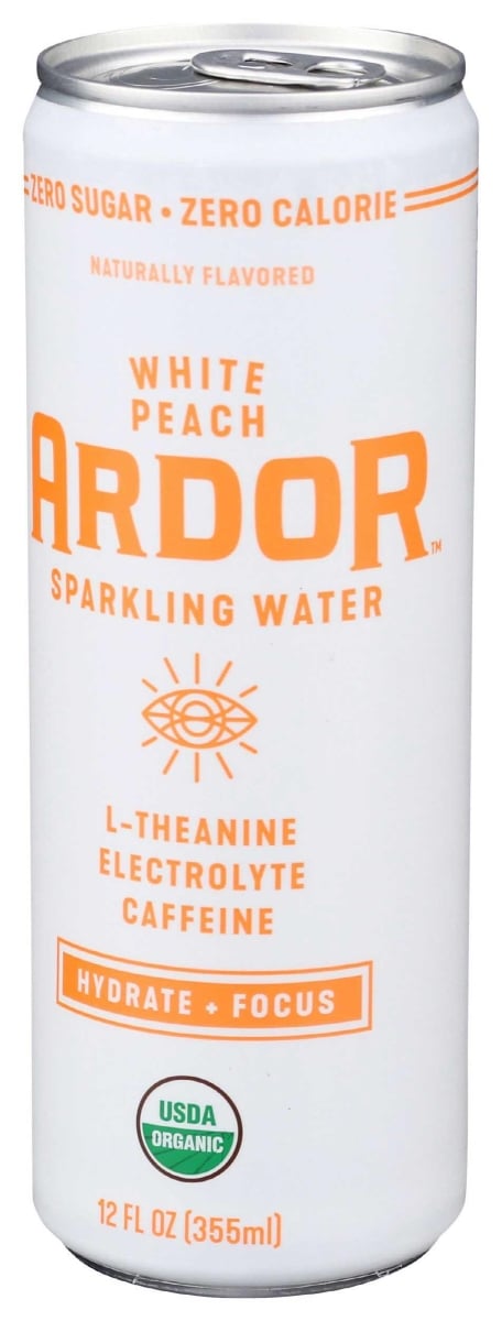 390917 12 fl oz Organic White Peach Sparkling Water