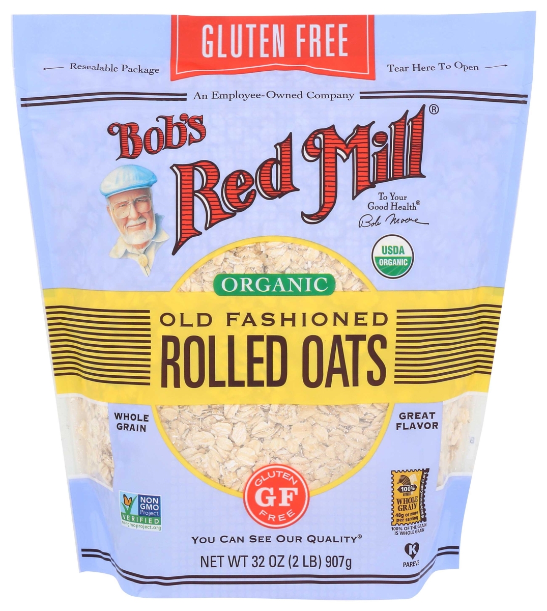 322490 32 oz Gluten Free Organic Old Fashioned Rolled Oats