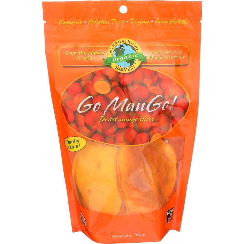 318606 12 oz Organic Go Mango Dried Mango Slices