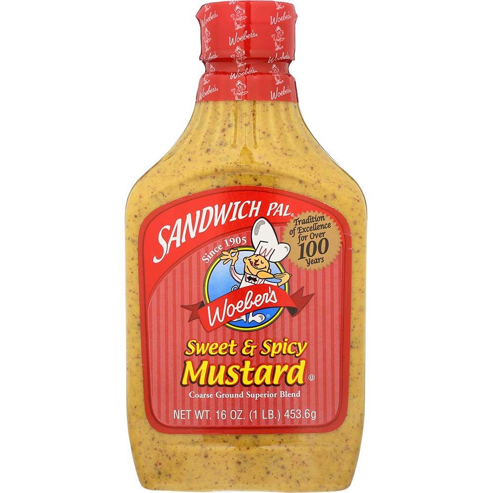 Woeber 78076 Mustard Sweet N Spicy, 16 oz