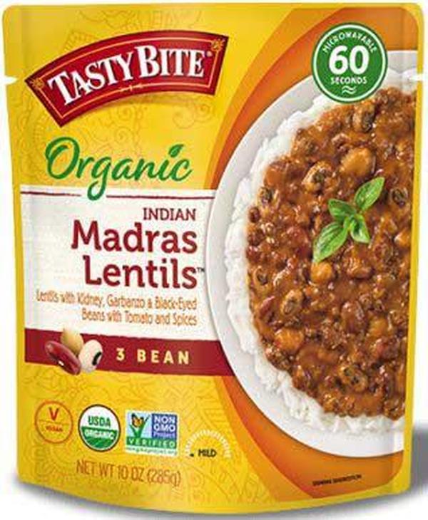 353994 10 oz Organic 3 Bean Madras Lentil