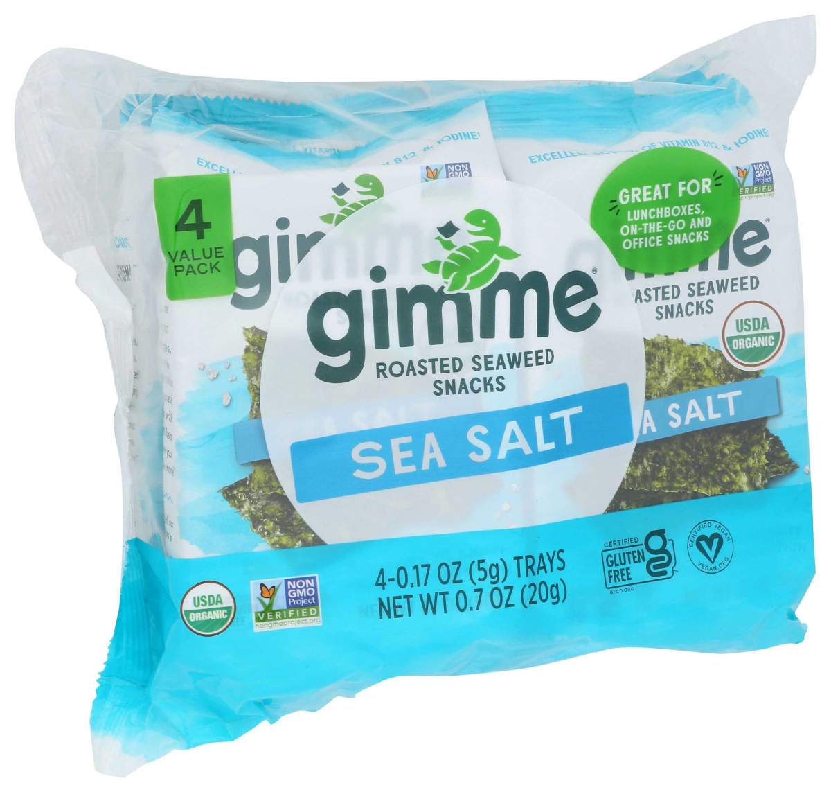 356552 Sea Salt Roasted Seaweed Snacks, 0.7 oz - Pack of 4